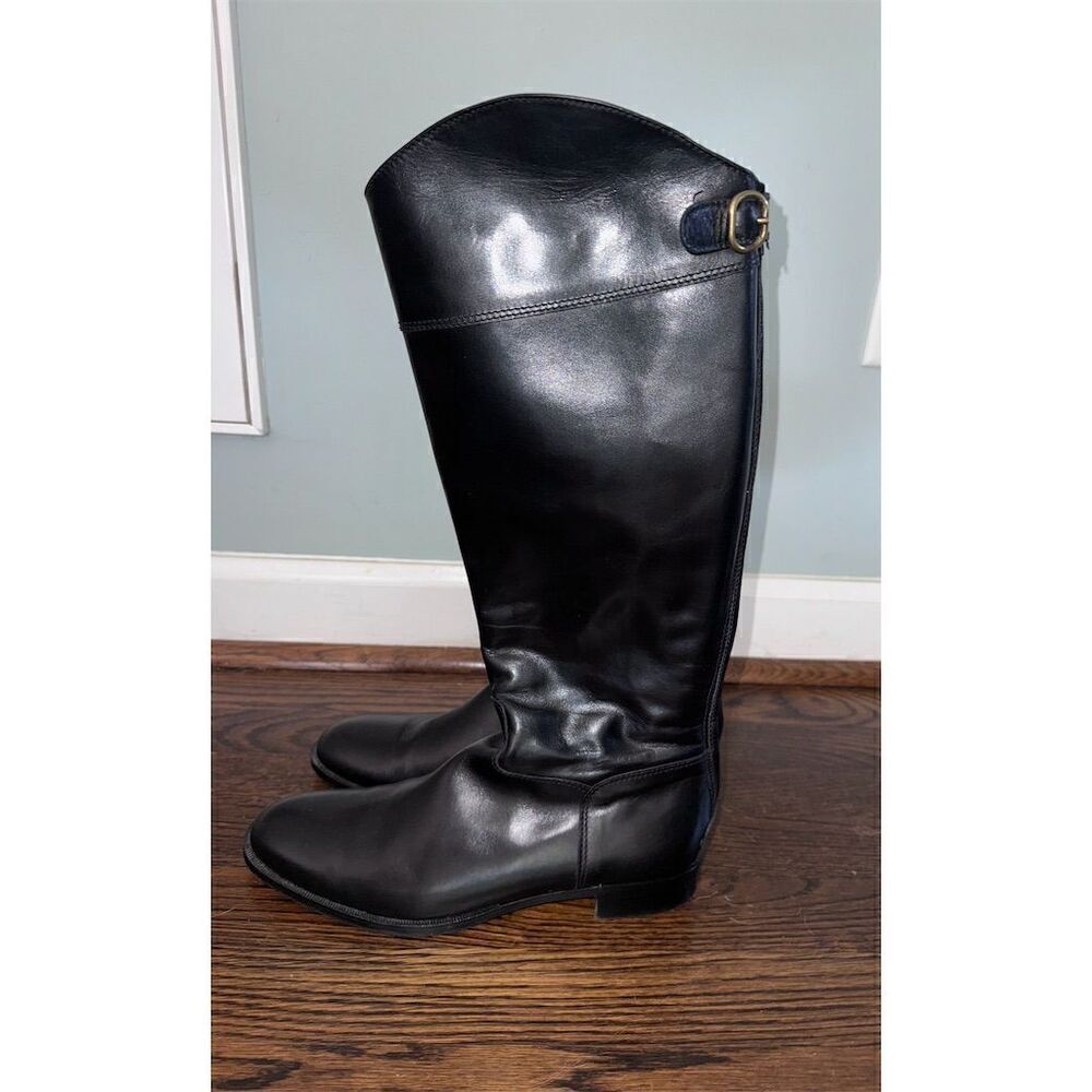 Fratelli Rossetti Women's Knee-High Black‎ Leather Riding Boots Size 9.5
